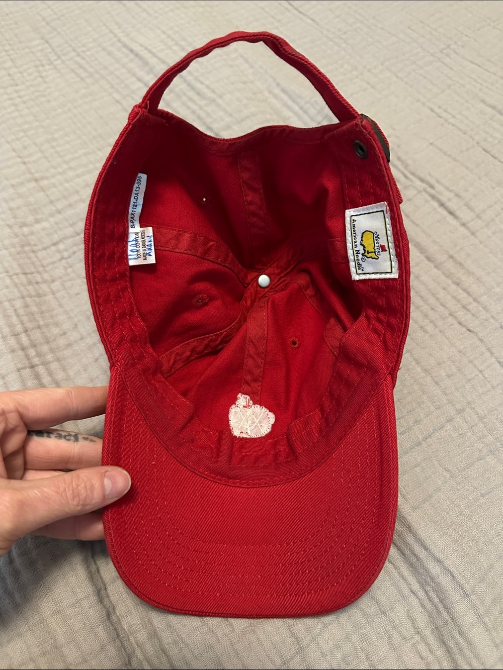 American Needle Red Baseball Cap with Yellow Patch - Picture 3 of 3